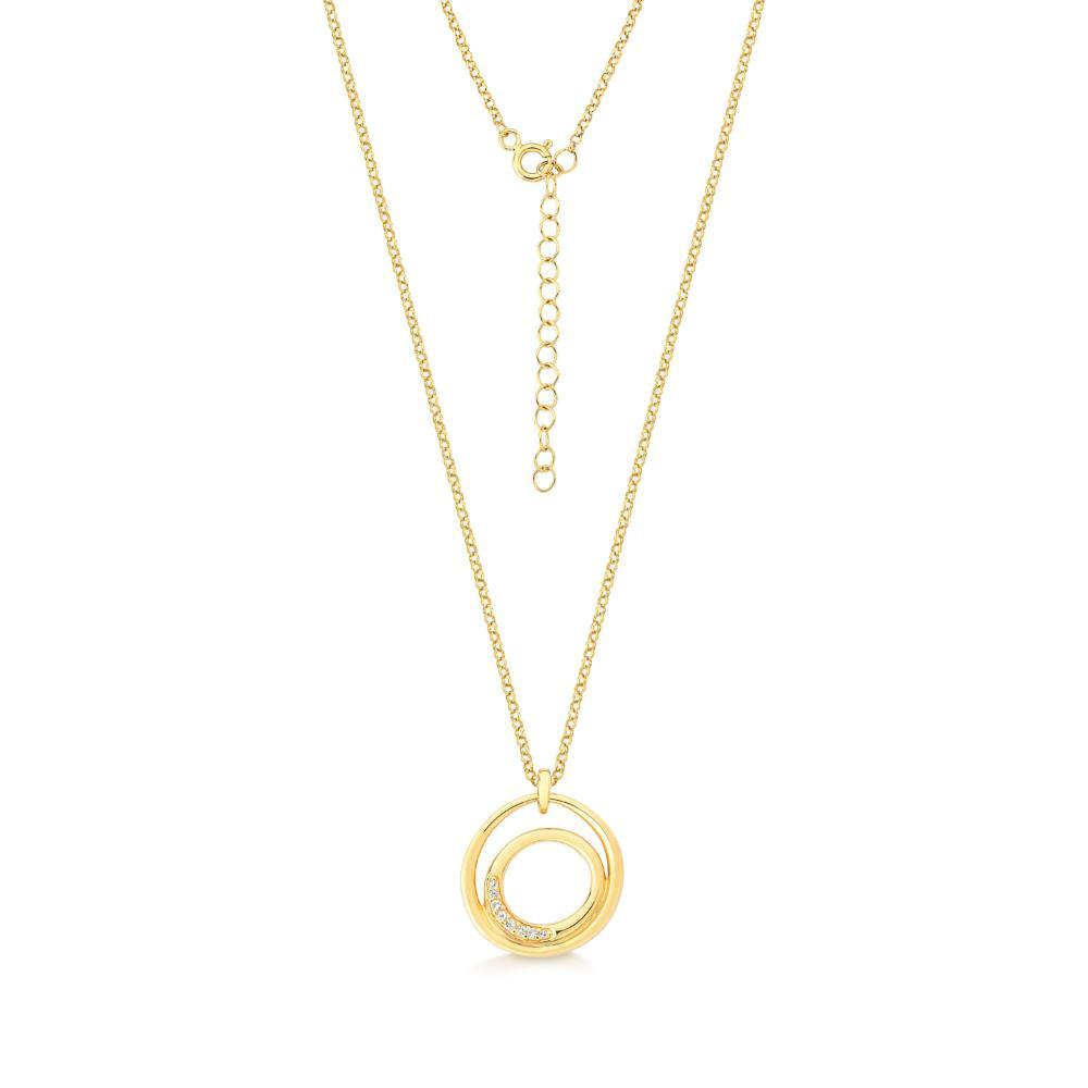 Colar Círculos Orgânico com Topázio In em Prata 925 com Banho de Ouro Amarelo 18K - 3