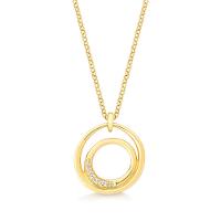 Colar Círculos Orgânico com Topázio In em Prata 925 com Banho de Ouro Amarelo 18K - 1