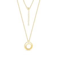 Colar Círculos Orgânico com Topázio In em Prata 925 com Banho de Ouro Amarelo 18K - 5