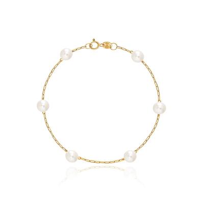Pulseira com Pérola em Ouro Amarelo 18k - 18 cm