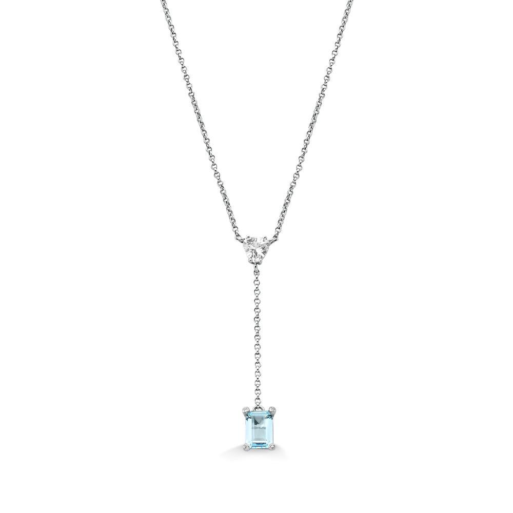 Colar Gravata com Safira e Topázio Azul em Prata 925 - 2