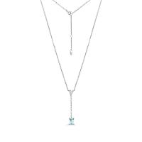 Colar Gravata com Safira e Topázio Azul em Prata 925 - 1