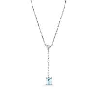 Colar Gravata com Safira e Topázio Azul em Prata 925 - 2