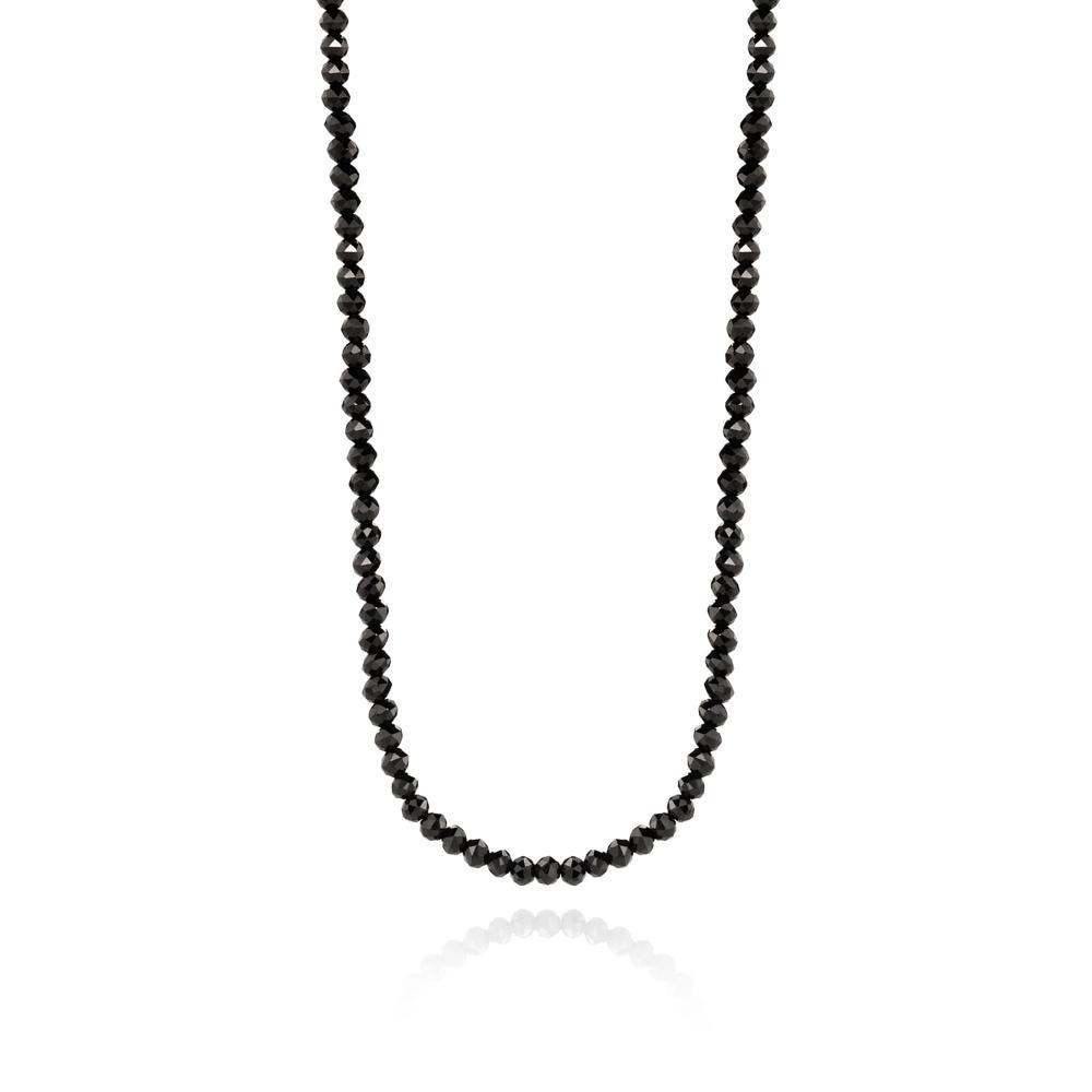 Colar em Espinélio Negro com Fecho em Ouro Amarelo 18k - 75 cm - 1