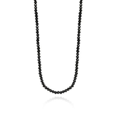 Colar em Espinélio Negro com Fecho em Ouro Amarelo 18k - 75 cm
