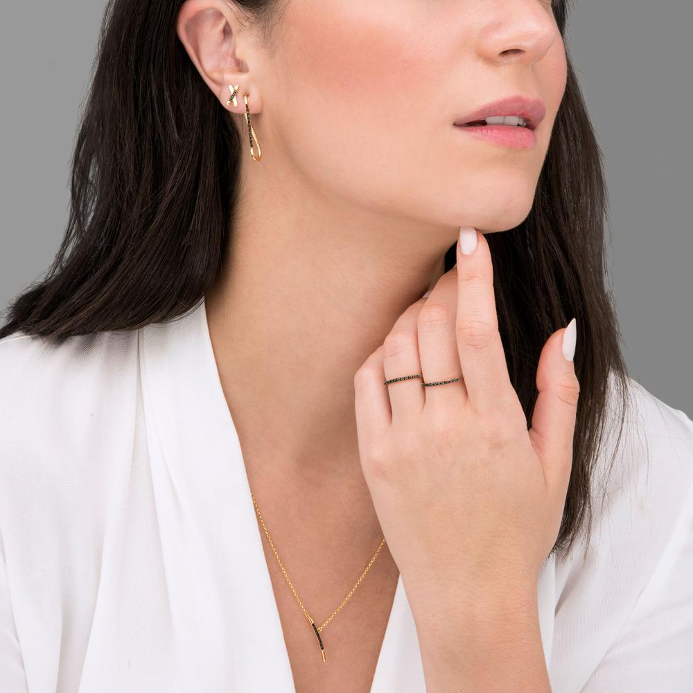 Colar Vertical com Espinélio em Prata 925 com Banho de Ouro Amarelo 18k - 2