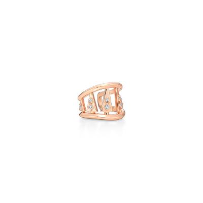 Piercing Triângulos com Topázio In em Prata 925 com Banho Ouro Rosé 18k