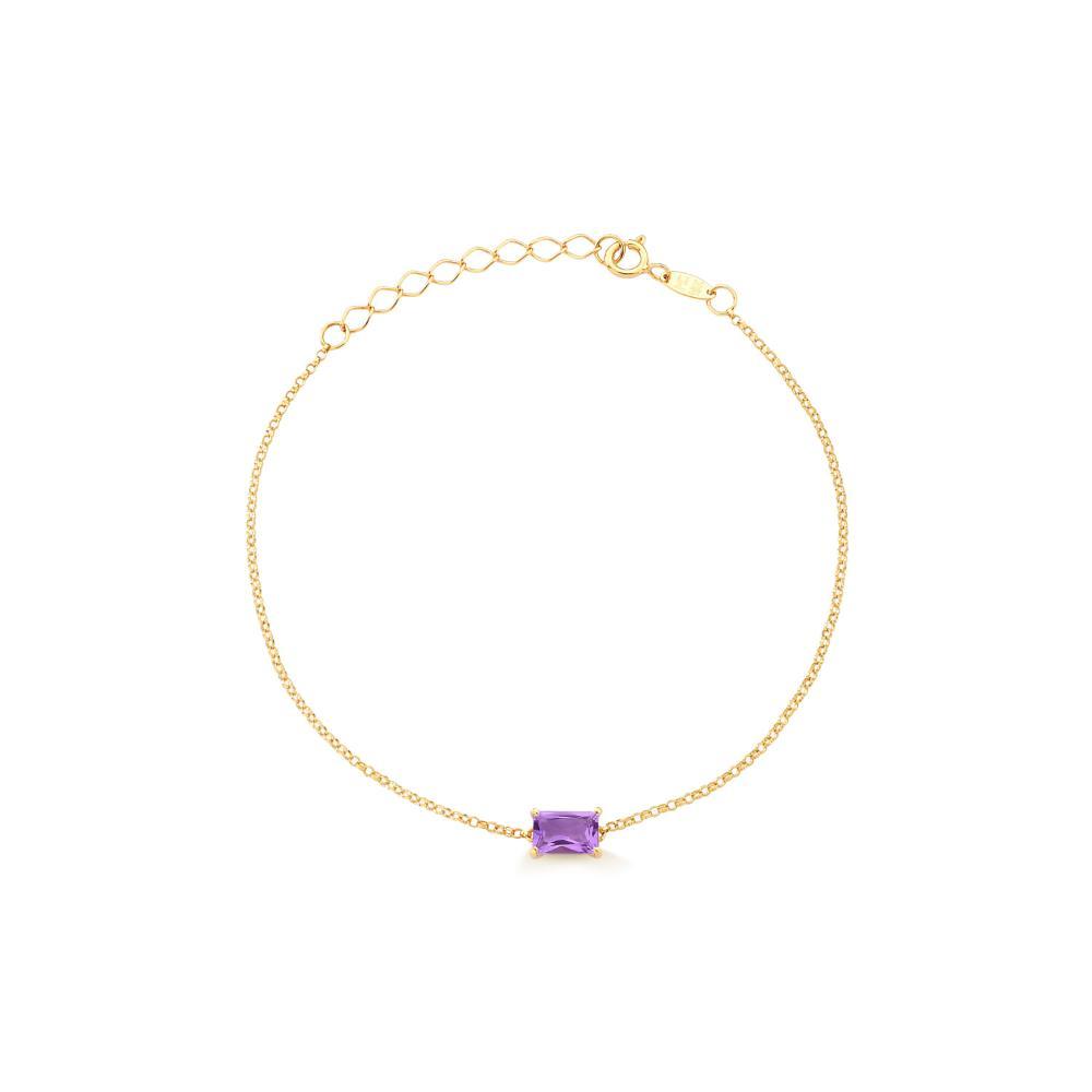 Pulseira com Ametista em Ouro Amarelo 18k - 1