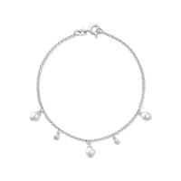 Pulseira Com Pérolas e Topázio In em Prata 925 - 18 cm - 1