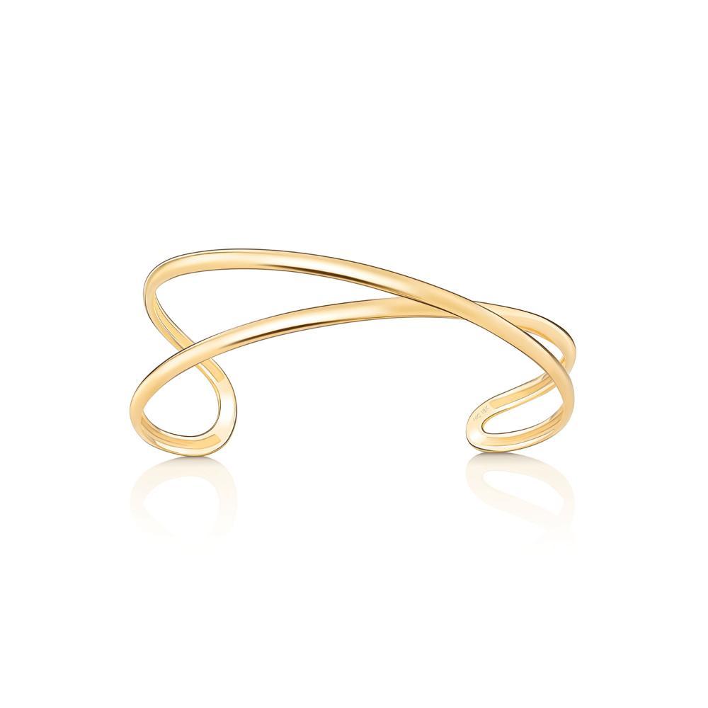 Pulseira Bracelete Cruzada em Ouro Amarelo 18k - 16 cm - 1