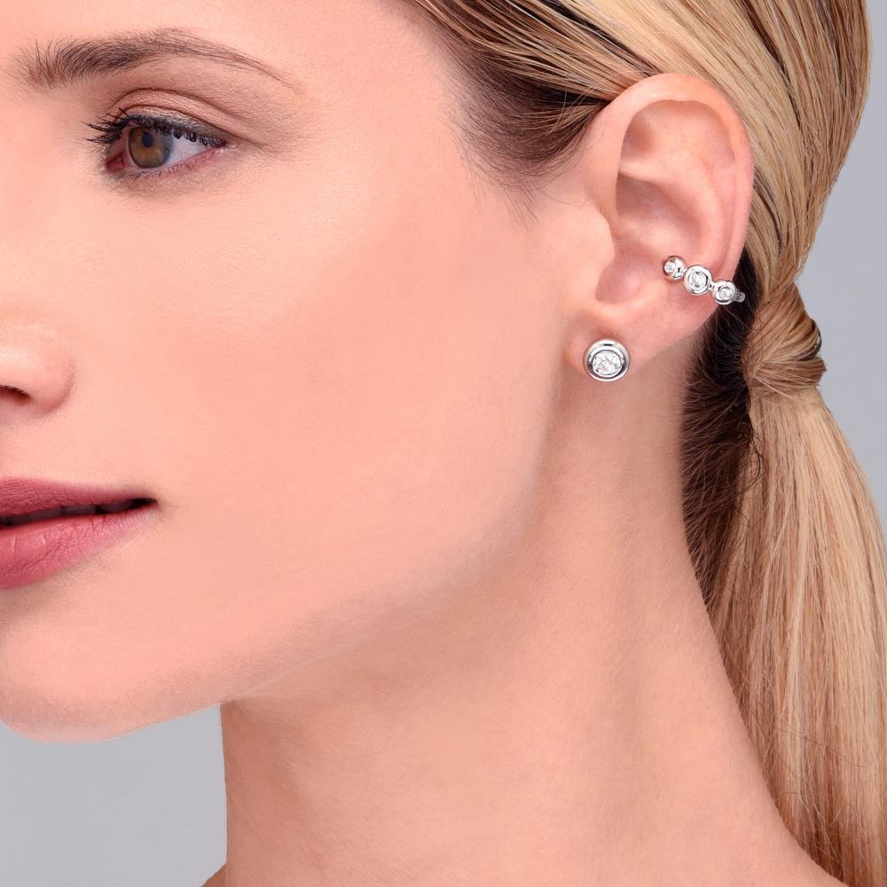Piercing Círculos com Topázio In em Prata 925 - 2