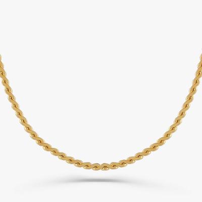 Corrente Malha Especial em Prata 925 com Banho de Ouro Amarelo 18k - 35 cm