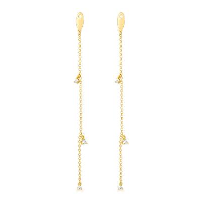Extensão para Brinco com Topázio Incolor em Ouro Amarelo 18k