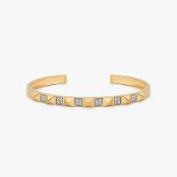 Pulseira Rígida Spikes com Topázio In em Prata 925 com Banho de Ouro Amarelo 18k - 17 cm - 1