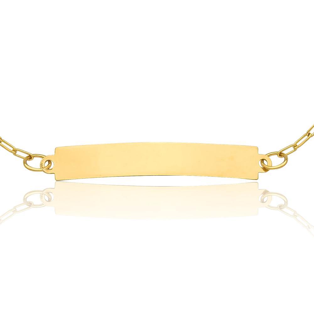 Pulseira Infantil com Pérolas Personalizável  em Ouro Amarelo 18k - 15 cm - 3