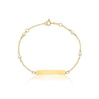 Pulseira Infantil com Pérolas Personalizável  em Ouro Amarelo 18k - 15 cm - 1