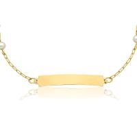Pulseira Infantil com Pérolas Personalizável  em Ouro Amarelo 18k - 15 cm - 2