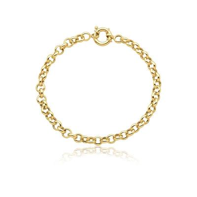 Pulseira Malha Elo Portugues em Ouro Amarelo 18k - 19 cm
