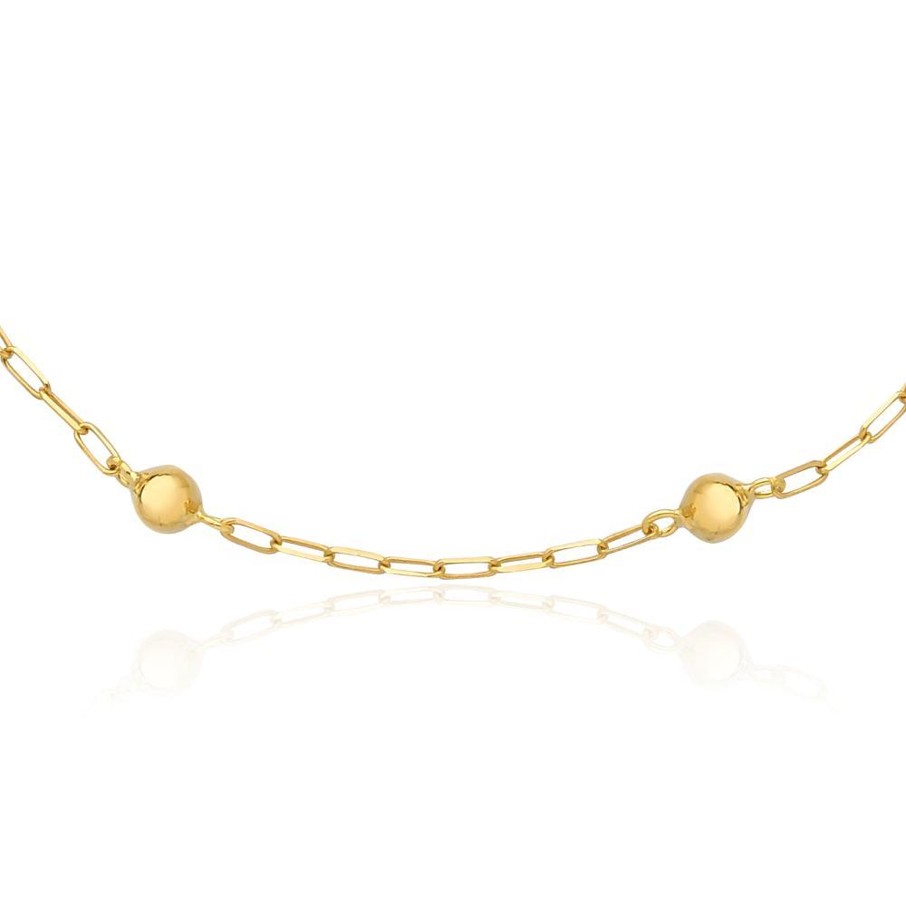 Pulseira Infantil Esferas em Ouro Amarelo 18k - 14 cm - 2