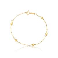 Pulseira Infantil Esferas em Ouro Amarelo 18k - 14 cm - 1