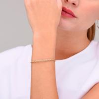 Pulseira Malha Laser Torcida em Ouro Amarelo e Ouro Branco 18k - 18 cm - 2