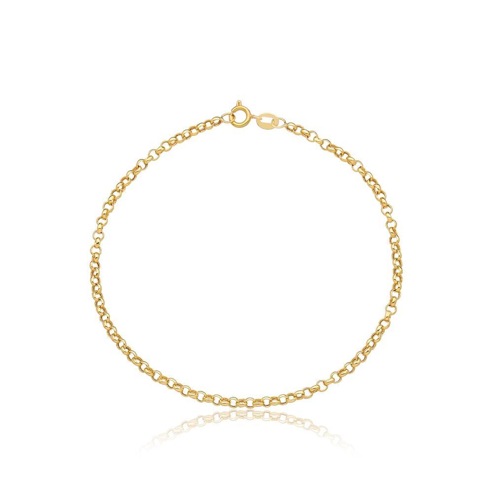 Pulseira Malha Elo Portugues em Ouro Amarelo 18k - 18 cm - 1