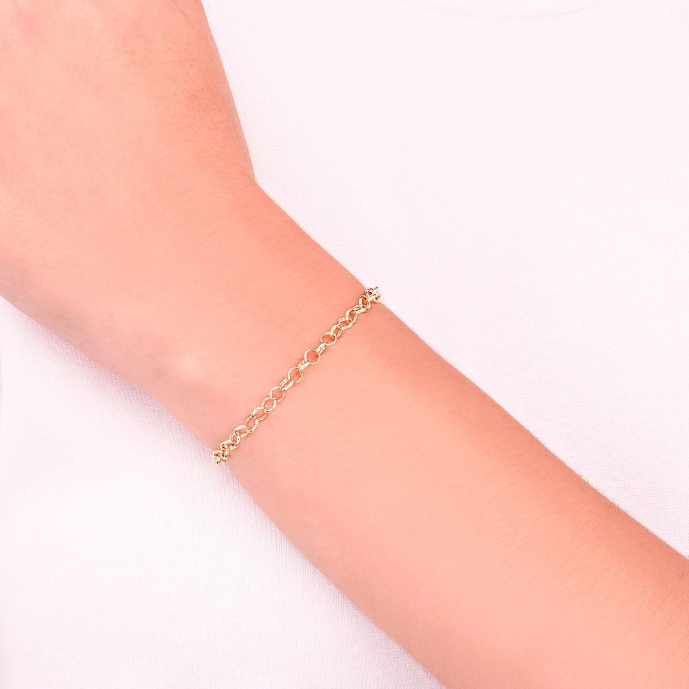 Pulseira Malha Elo Portugues em Ouro Amarelo 18k - 18 cm - 2