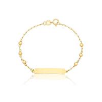 Pulseira Infantil Esferas Personalizável em Ouro Amarelo 18k - 13 cm - 1