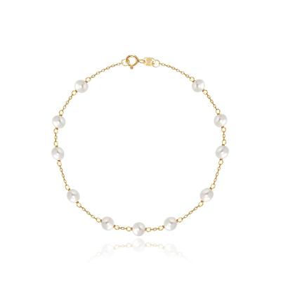Pulseira com Pérola em Ouro Amarelo 18k - 18 cm