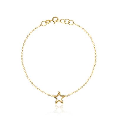 Pulseira Estrela em Ouro Amarelo 18k - 18 cm