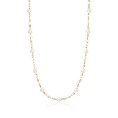 Colar Com Pérolas em Ouro Amarelo 18k