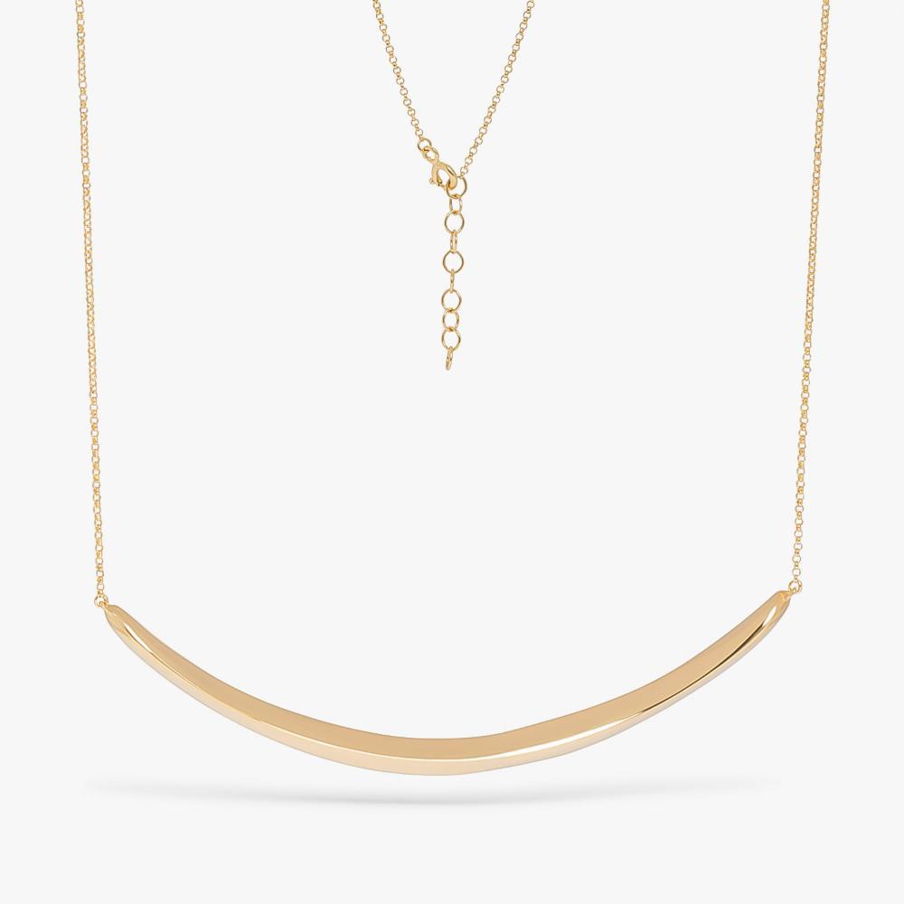 Colar Curva em Prata 925 com Banho de Ouro Amarelo 18k - 1
