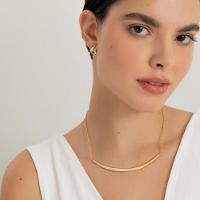 Colar Curva em Prata 925 com Banho de Ouro Amarelo 18k - 2