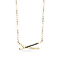 Colar Cruzado com Espinélio em Prata 925 com Banho de Ouro Amarelo 18k - 1