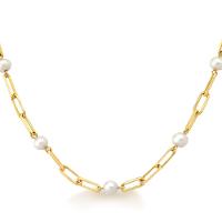 Colar com Pérolas e Corrente em Prata 925 com Banho de Ouro Amarelo 18k - 1