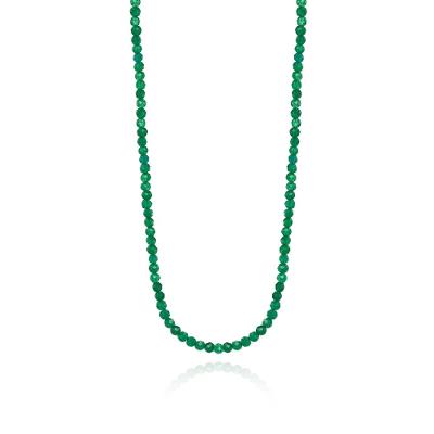 Colar em Quartzo Verde com Fecho em Ouro Amarelo 18k - 70 cm