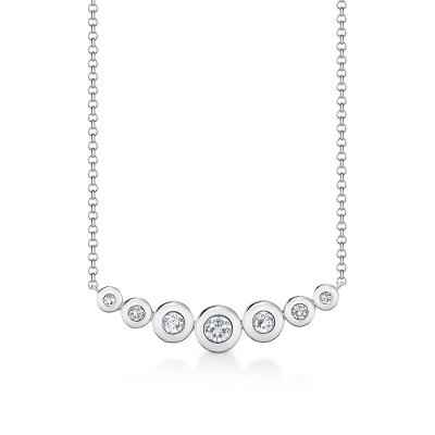 Colar Círculos com Topázio Incolor em Prata 925