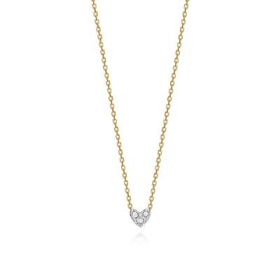 Colar Coração em Ouro Amarelo com Diamante