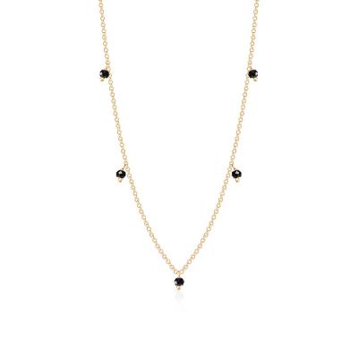 Colar Intercalado com Espinélio em Ouro Amarelo 18k