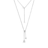 Colar Gravata Geométrico com Safiras em Prata 925 - 3