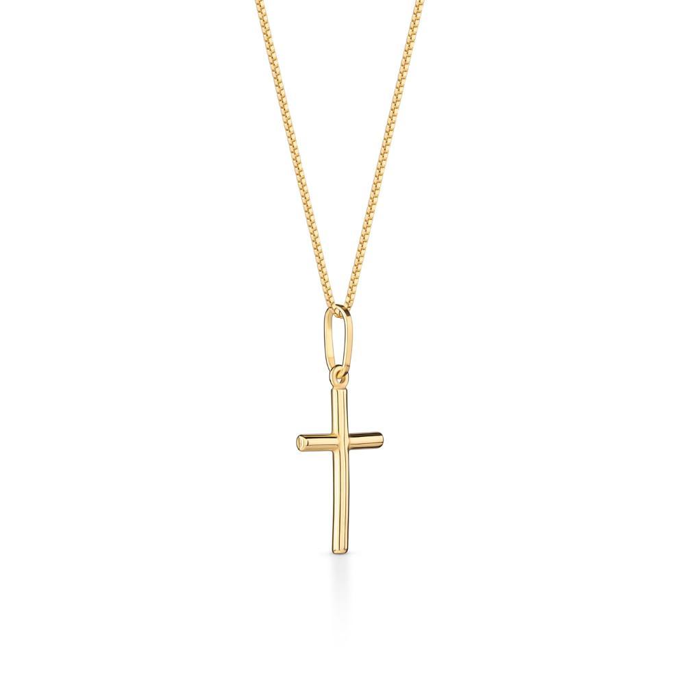 Pingente Cruz em Prata 925 com Banho de Ouro Amarelo 18k - 2