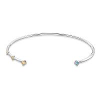 Colar Rígido com Citrino e Topázio Azul em Prata 925 - 1