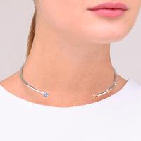 Colar Rígido com Citrino e Topázio Azul em Prata 925