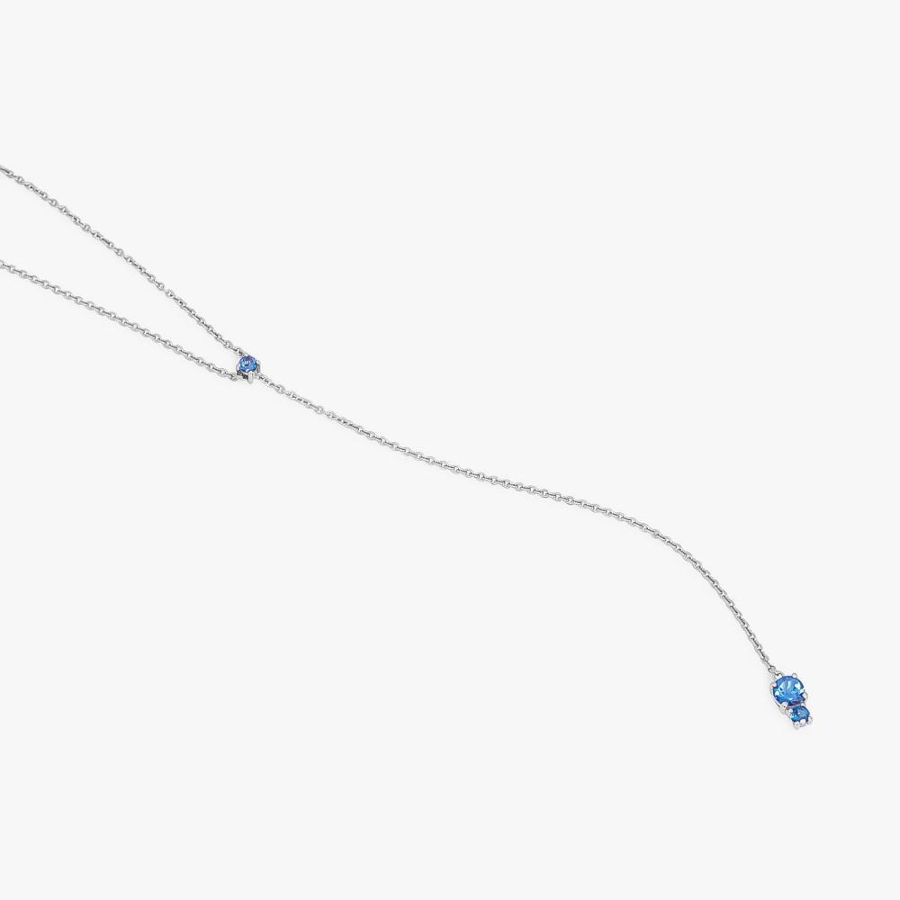 Colar Gravata com Topázio Azul em Prata 925 - 2