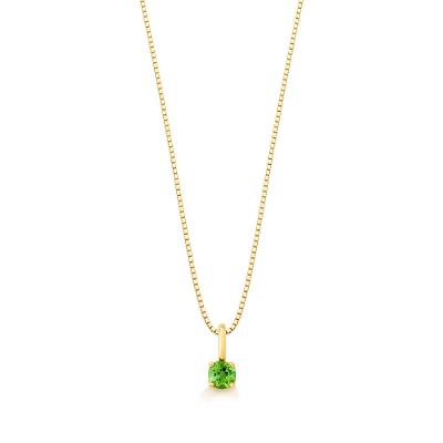 Pingente com Turmalina Verde, em Ouro Amarelo 18K