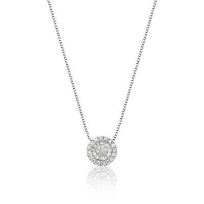 Pingente com Diamantes em Ouro Branco 18k - 8 mm