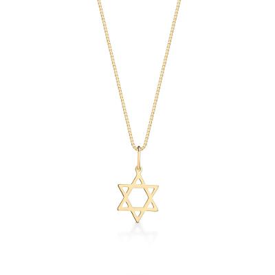 Pingente Estrela de Davi em Ouro Amarelo 18k