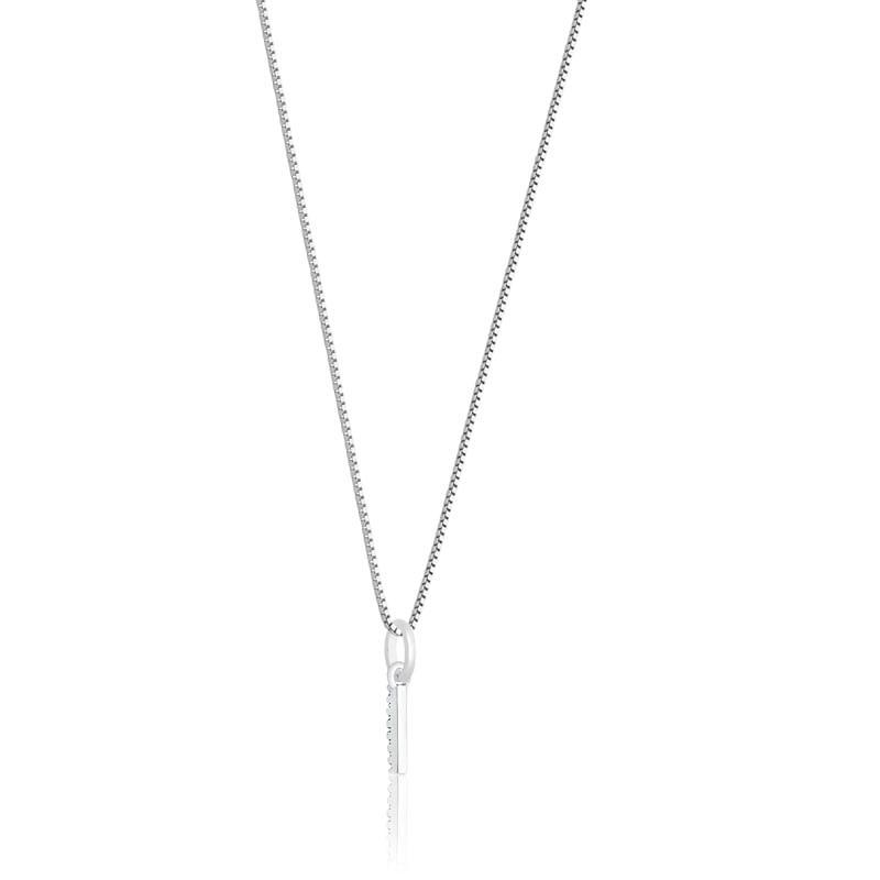 Pingente Letra I com Diamante em Ouro Branco 18k - 2