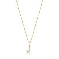 Pingente Letra J com Diamante em Ouro Amarelo 18k - 1