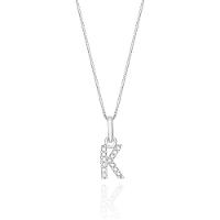 Pingente Letra K com Diamante em Ouro Branco 18k - 1